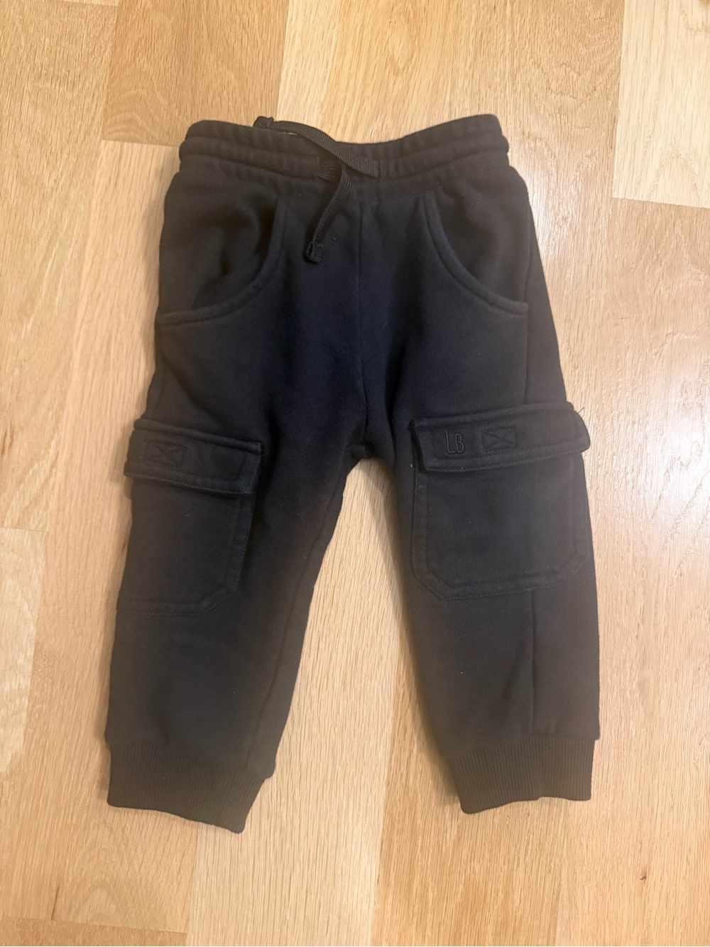 Little Bipsy Black Cargo Sweatpants 12-18m